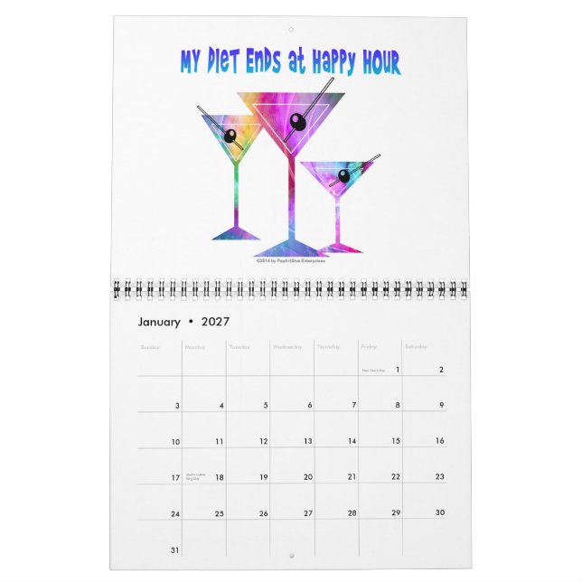 Calendário de Receitas de Coquetéis da Martini Div (Jan 2027)