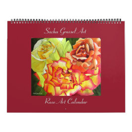 Calendário de Rosa de Aquarelas de Sacha Grossel