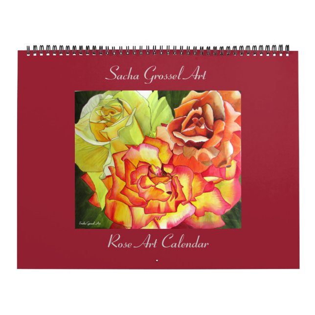 Calendário de Rosa de Aquarelas de Sacha Grossel (Capa)