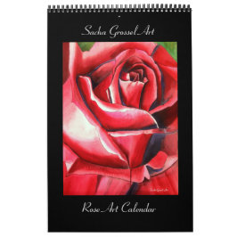 Calendário de Rosa de Aquarelas de Sacha Grossel