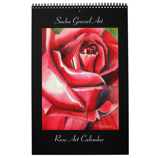 Calendário de Rosa de Aquarelas de Sacha Grossel (Capa)