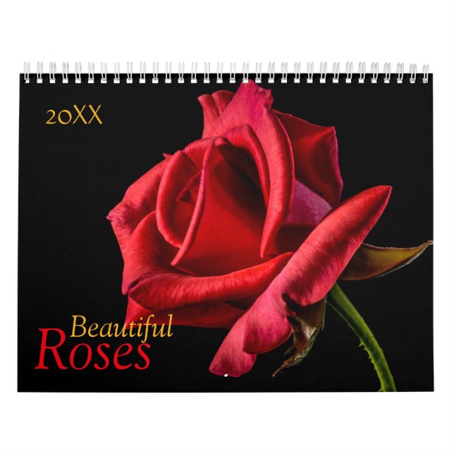 Calendário de Rosas Personalizados | Texto de Ano  (Capa)