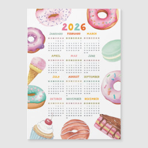 Calendário de Rosquinha de Deserto de Aquarela 202