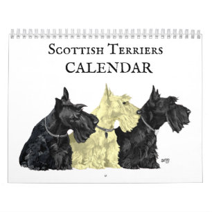 Calendário de SCOTTIES Trigo e Preto