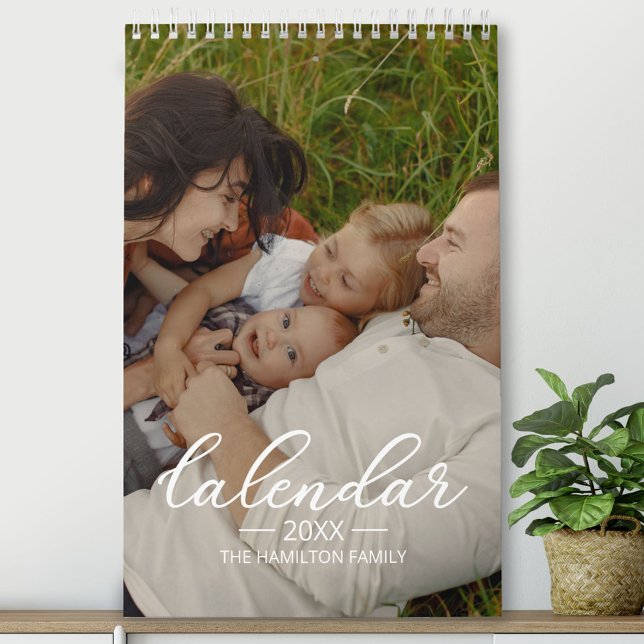 Calendário de Script Chic com Foto Personalizada d (Criador carregado)