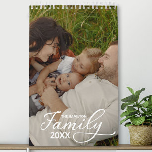 Calendário de Script Chic com Foto Personalizada F