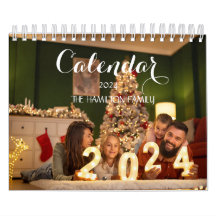 Calendário de Script de Foto Chic Personalizado da