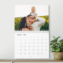 Calendário de Script de Foto Chic Personalizado da