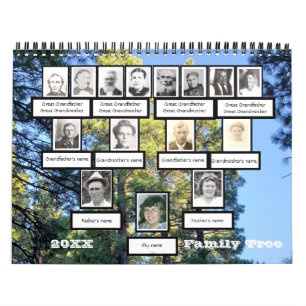Calendário de Segundo Plano da Árvore da Famíli