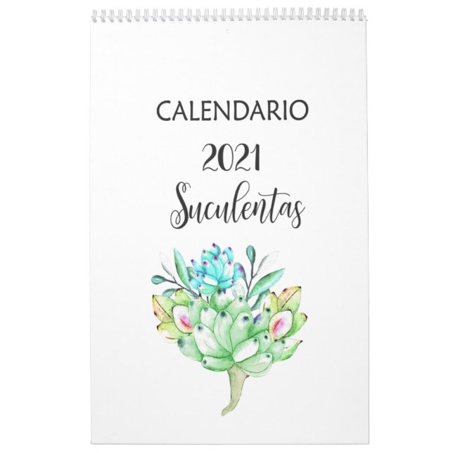 Calendário de suculações em espanhol (Capa)