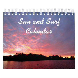 Calendário de Sun e de surf