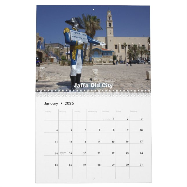 Calendário de Tel Aviv (Jan 2026)