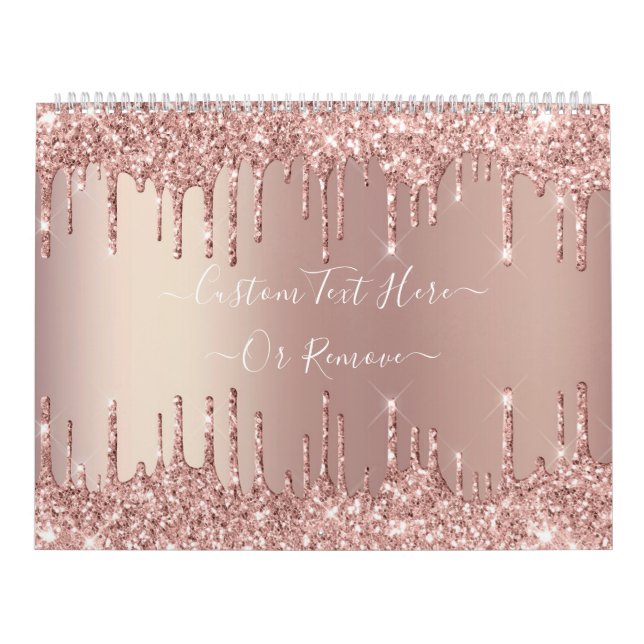 Calendário de Texto Personalizado do Glitter Doura (Capa)