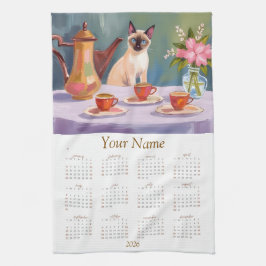 Calendário de Toalha de Chá dos Amantes de Gatos S