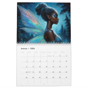 Calendário de Trabalho de arte de Fada Negra