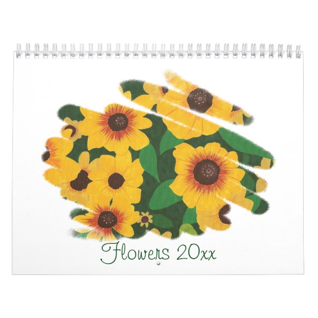 Calendário de Trabalho de arte de flores por Chery (Capa)