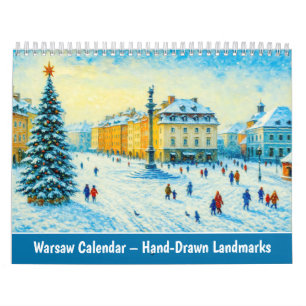 Calendário de Varsóvia – Pontos Turísticos Desenha