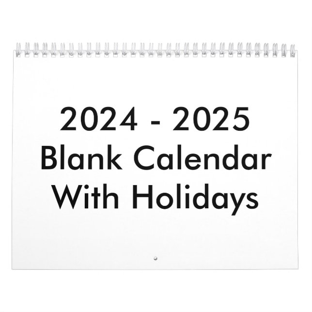 Calendário de Vazio 24 Meses 2024-2025 Com Feriado (Capa)