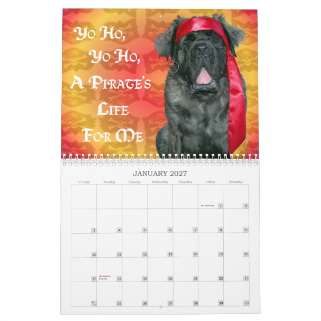 Calendário de Vestido Mastiff (Jan 2027)