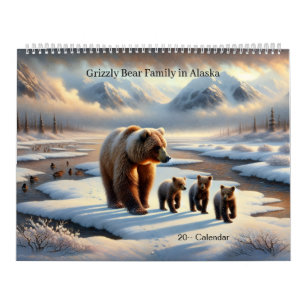 Calendário de Vida Selvagem do Alasca Ursa Parda M