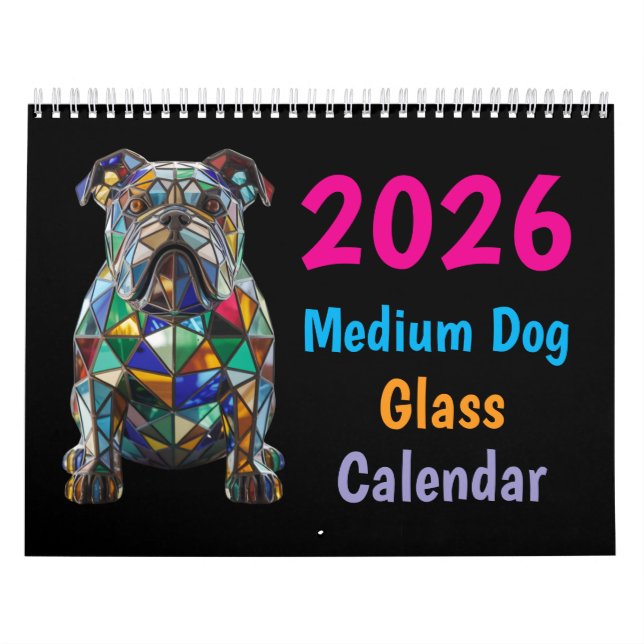 Calendário de Vidro de Cachorro Médio (Capa)
