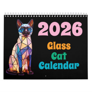 Calendário de Vidro de Gato