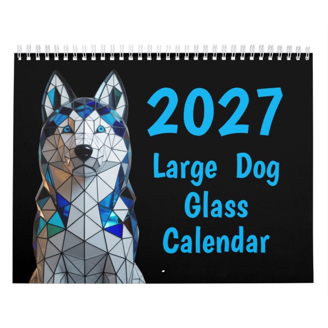 Calendário de Vidro para Cães Grandes 2027 (Capa)