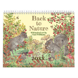 Calendário De Volta À Natureza Ilustrações De Animais Quentes