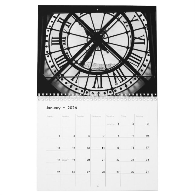 Calendário Decoração da Casa Parisiense Preta e Branca (Jan 2026)