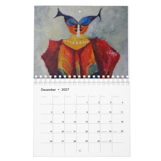 Calendário Decorativo de Abstrato de Pinturas de A (Dez 2027)