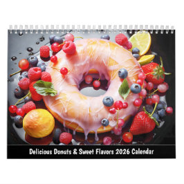 Calendário Delicious Donuts & Sweet Flavors 2026 Calendar