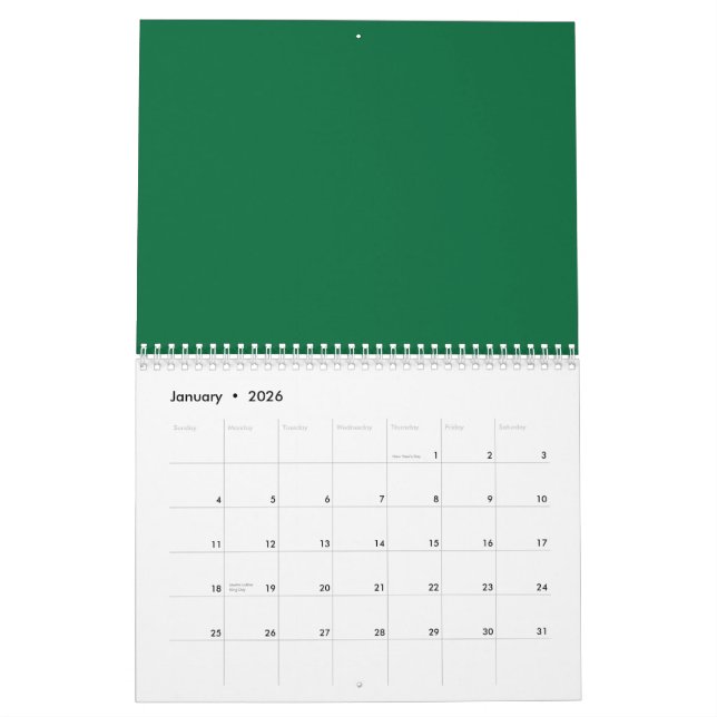 Calendário Descubra a mistura perfeita de verde, Azure, Aqua, (Jan 2026)