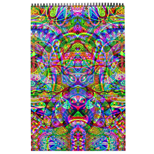 Calendário Desenhando Arte de Fantasia - Mudança Neon Abstrat (Capa)