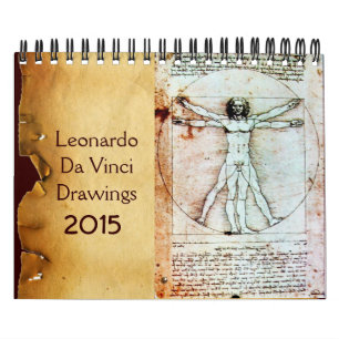 Calendário Desenhos LEONARDO DA VINCI 2015