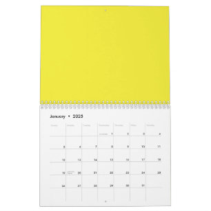 Calendário Design com fundo amarelo e borda preta