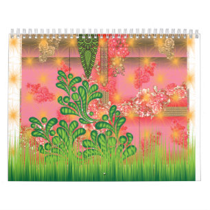 Calendário design de espelho e algumas plantas