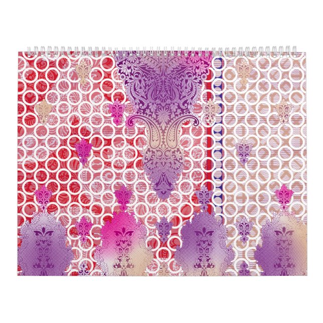 Calendário design de fundo roxo com pontos (Capa)