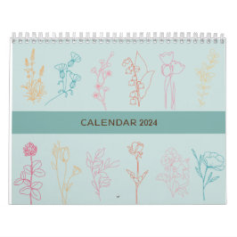 CALENDÁRIO DESIGN DE LINHA DE FLORES SIMPLES | RETRO BÍBLIA V