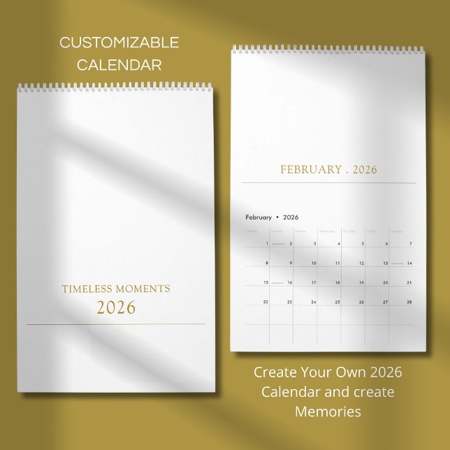 Calendário Design de Tipografia Limpa e Simples (Criador carregado)
