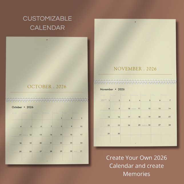 Calendário Design de Tipografia Limpa e Simples (Criador carregado)