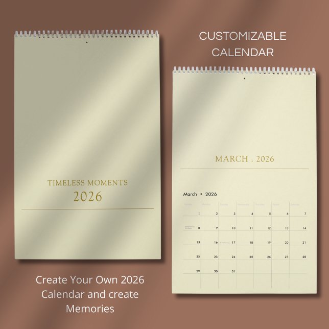 Calendário Design de Tipografia Limpa e Simples (Criador carregado)