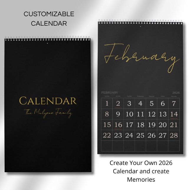 Calendário Design de Tipografia Limpa e Simples (Criador carregado)