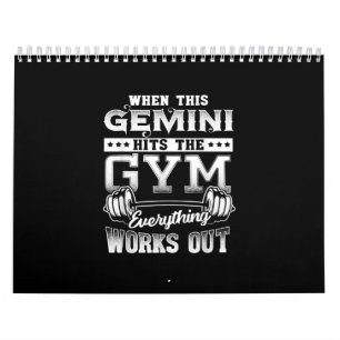 Calendário Design de Trabalho Engraçado Gemini