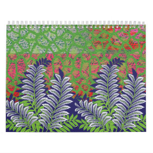 Calendário design de um padrão verde e amarelo