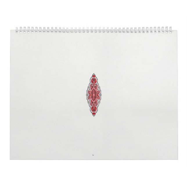 Calendário design de um padrão vermelho e branco (Capa)