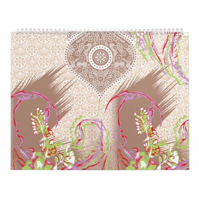 Calendário design de um vaso vermelho com flores (Capa)