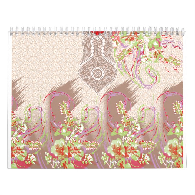 Calendário design de um vaso vermelho com flores (Capa)