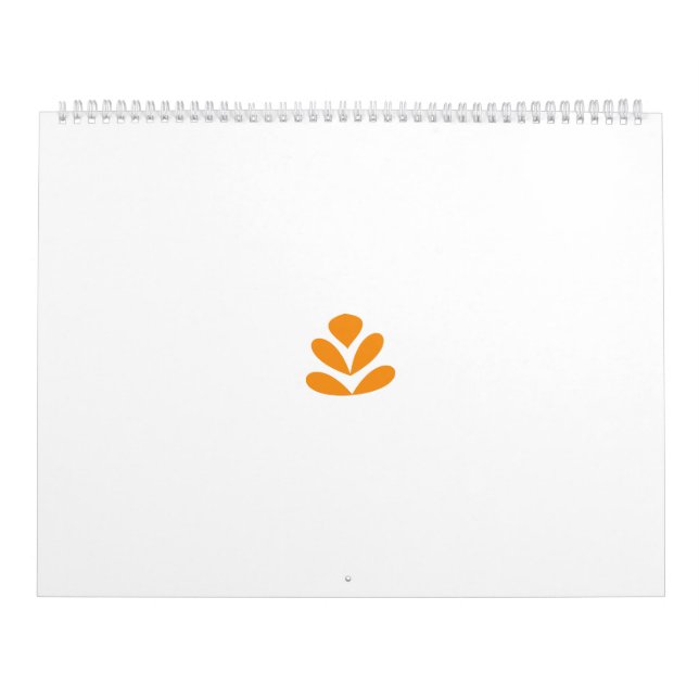 Calendário Design em forma de flor estilizada de laranja num  (Capa)