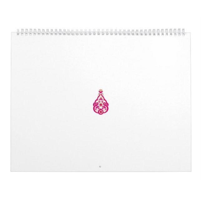 Calendário Design floral simétrico, insípido, a rosa e b (Capa)