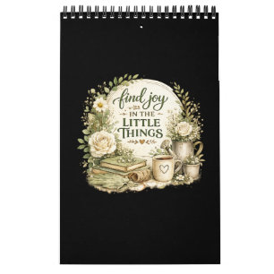 Calendário Design Inspirador Cottagecore Floral Botânico